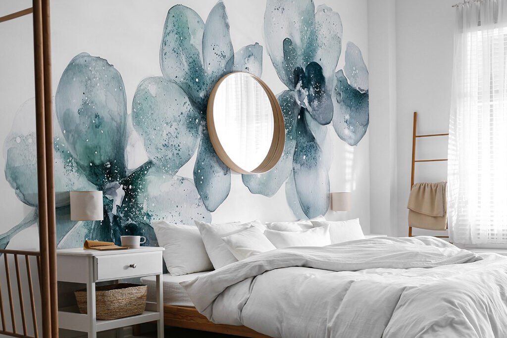 Group of flowers on a white background