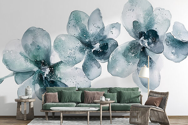 Group of flowers on a white background