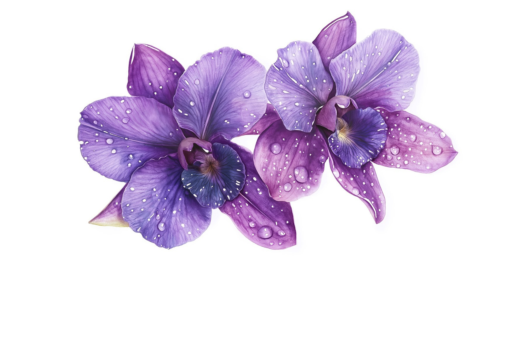 Purple flowers with water drops on them