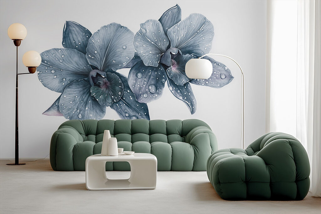 Delicate blooms with dew drops