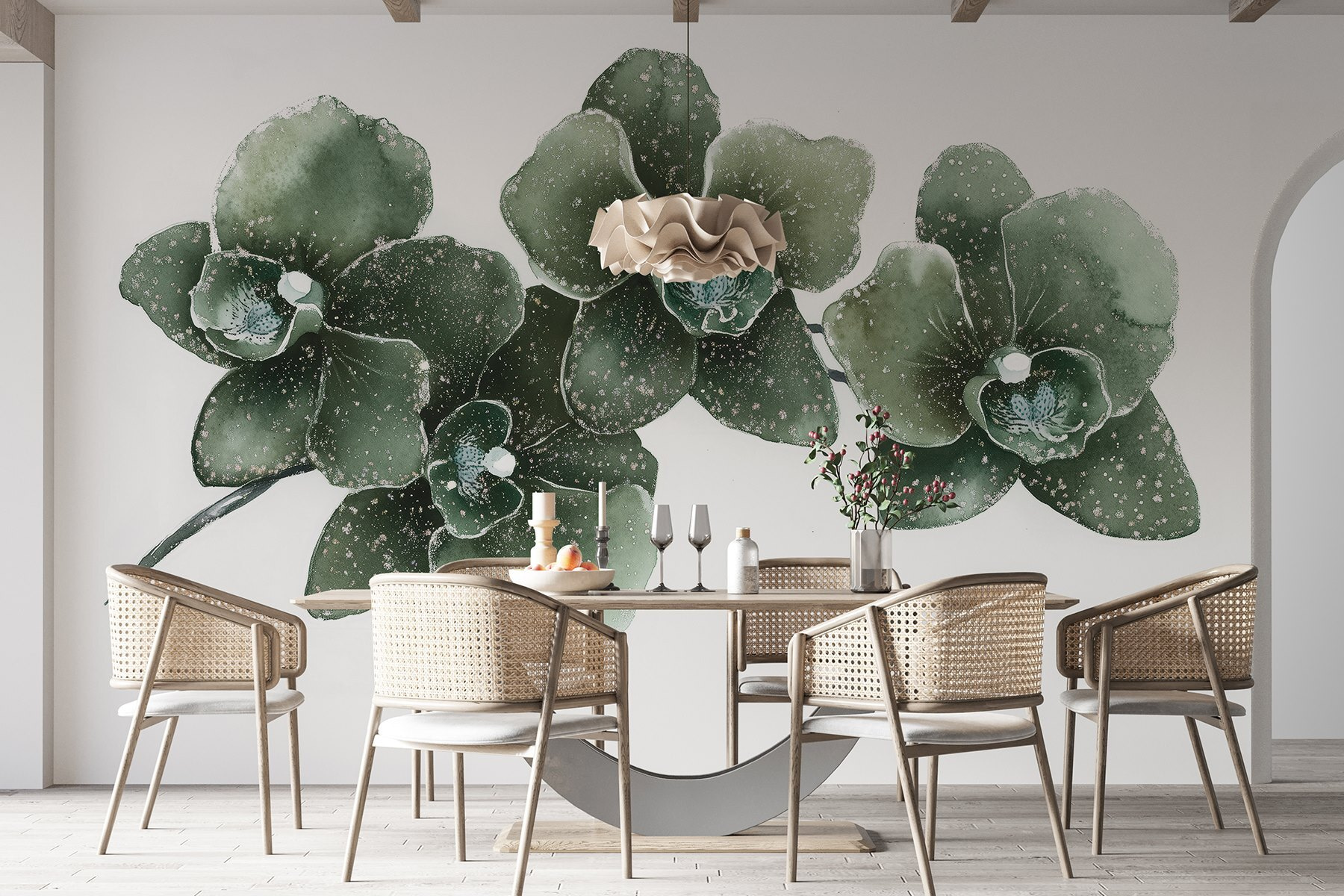 Three elegant orchids in harmony