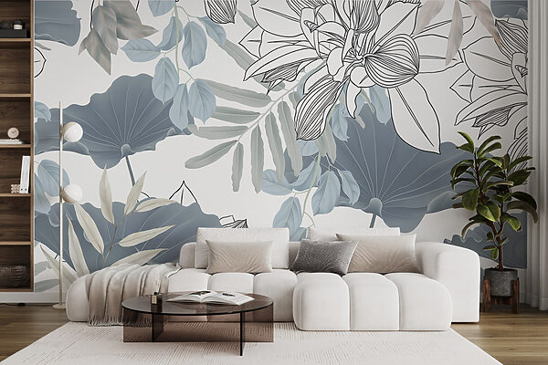 Floral μοτίβο με φύλλα και λουλούδια Floral μοτίβο με φύλλα και λουλούδια