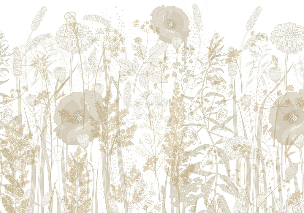 Delicate floral patterns in earthy tones