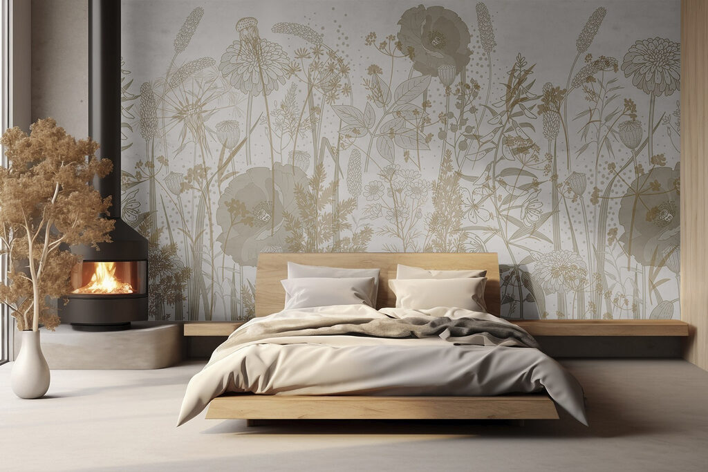 Delicate floral patterns in earthy tones