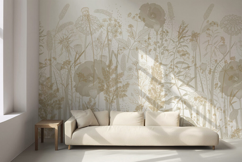 Delicate floral patterns in earthy tones