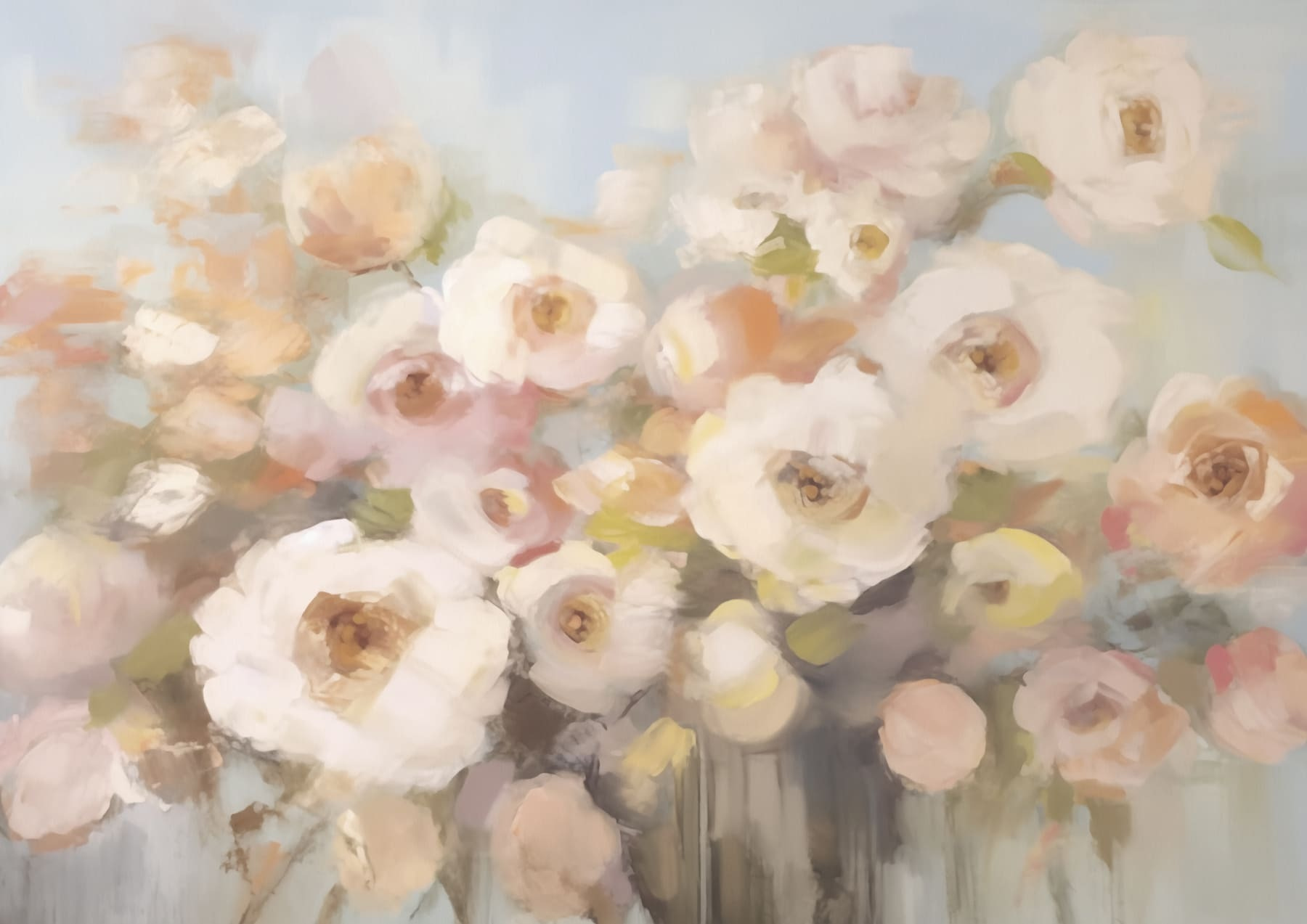 Painting of flowers in a vase