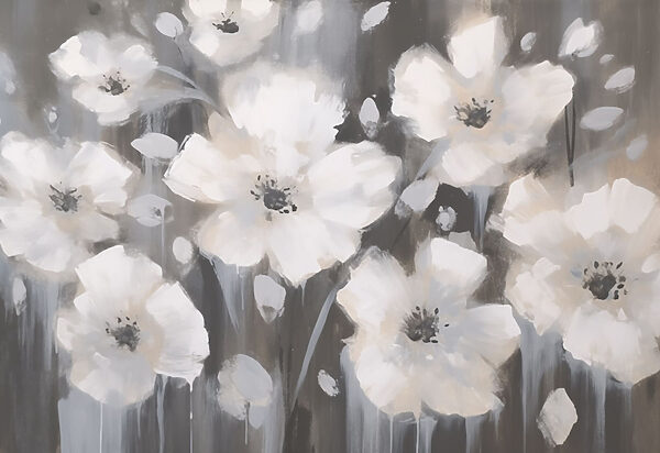 Painting of white flowers