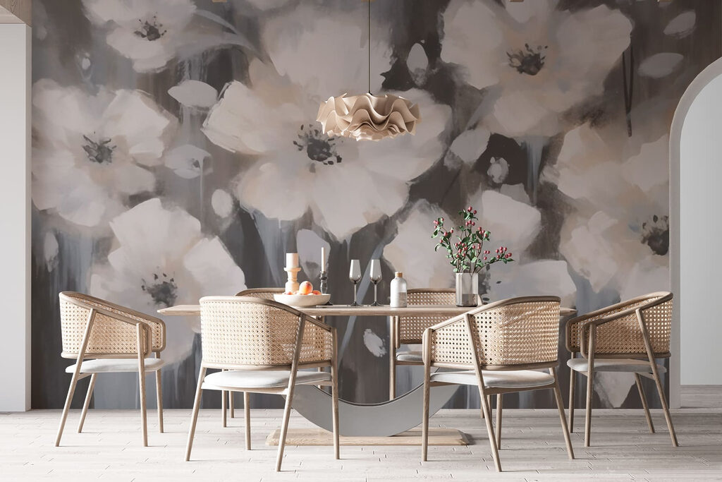 Painting of white flowers