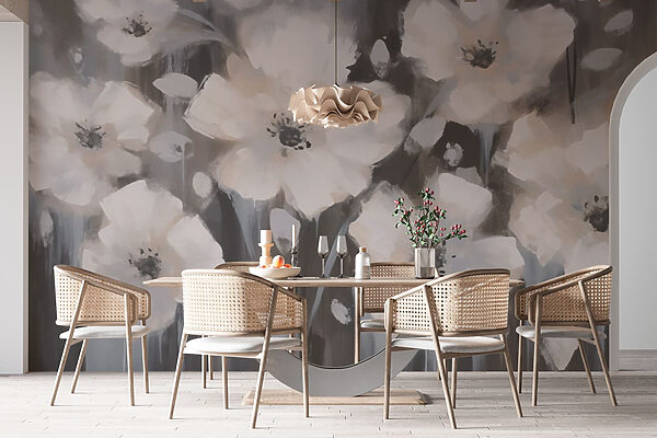 Painting of white flowers