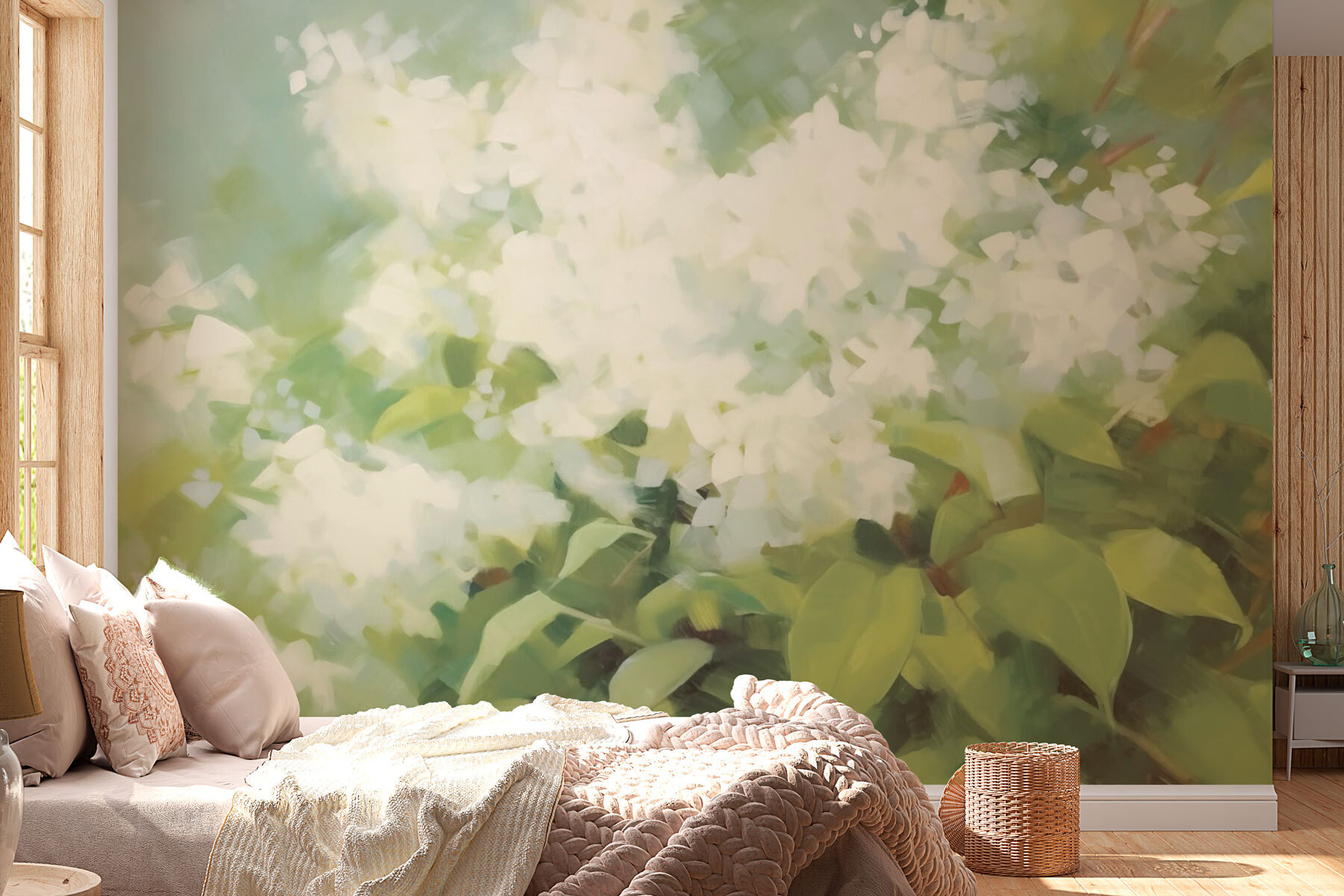 Blossoms amidst lush green leaves