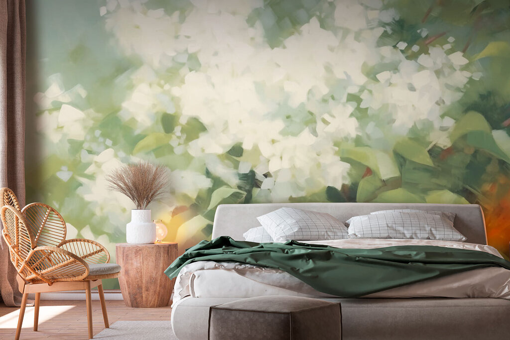 Blossoms amidst lush green leaves