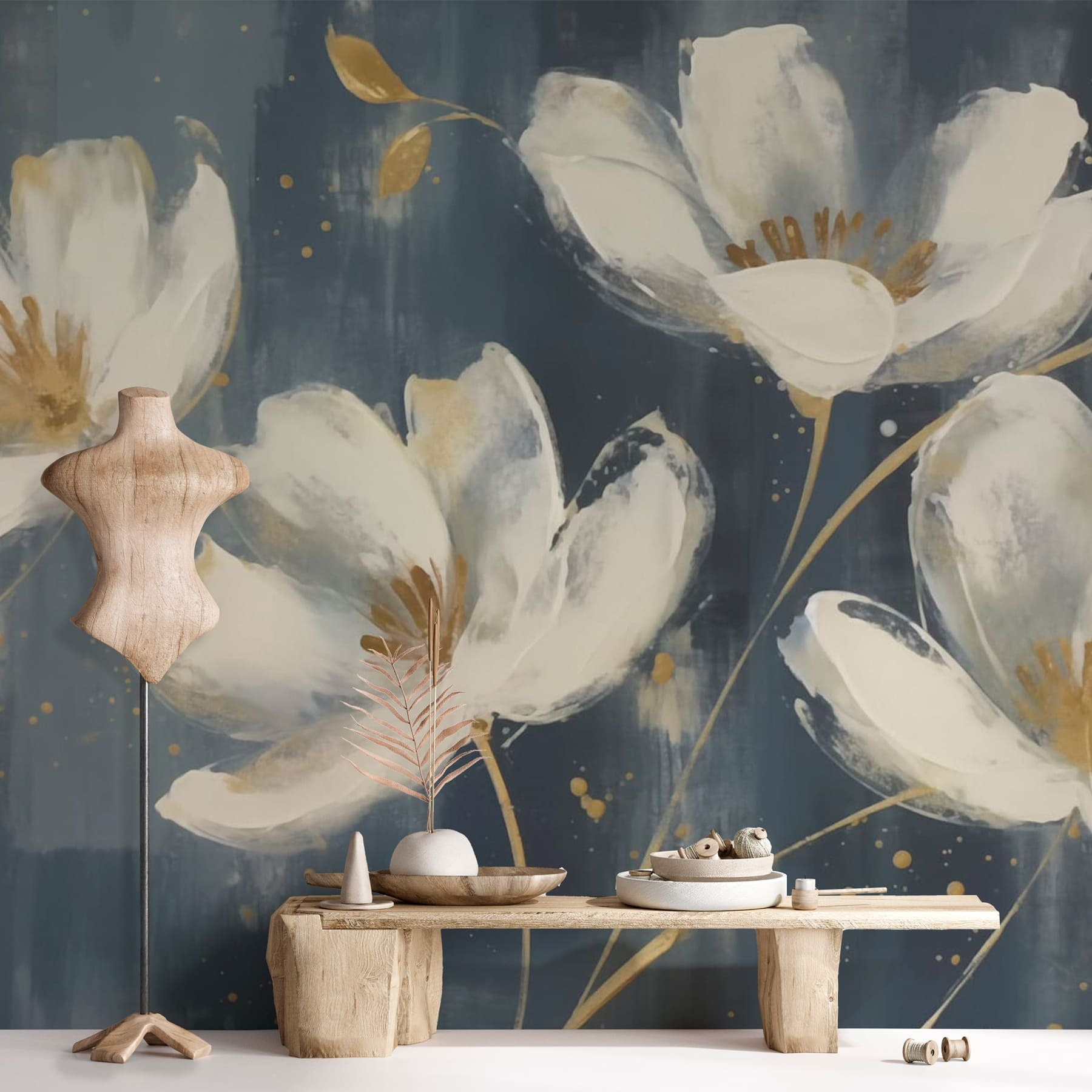 Painting of white flowers