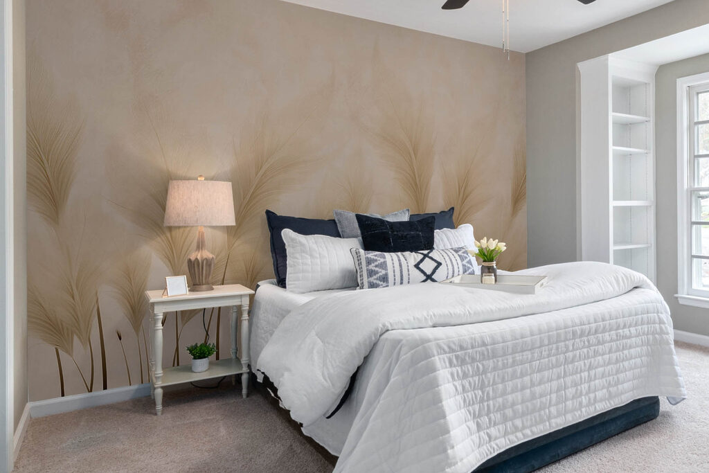 Group of feathers on a beige background