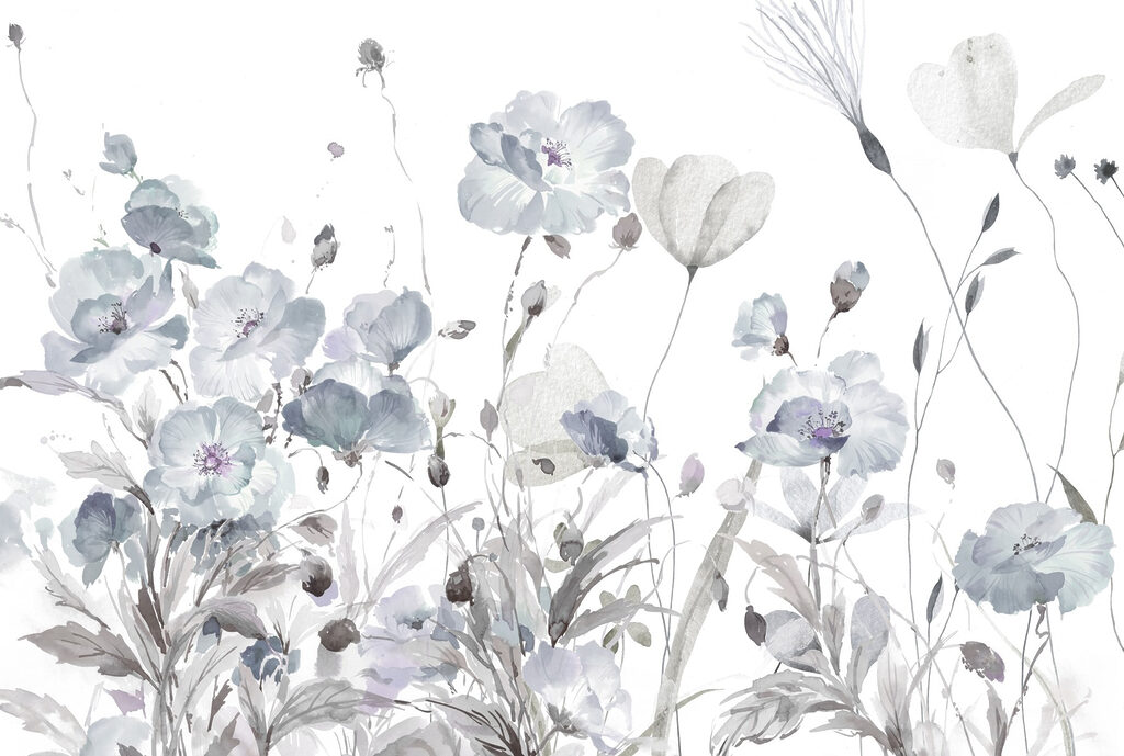 Painting of flowers on a white background