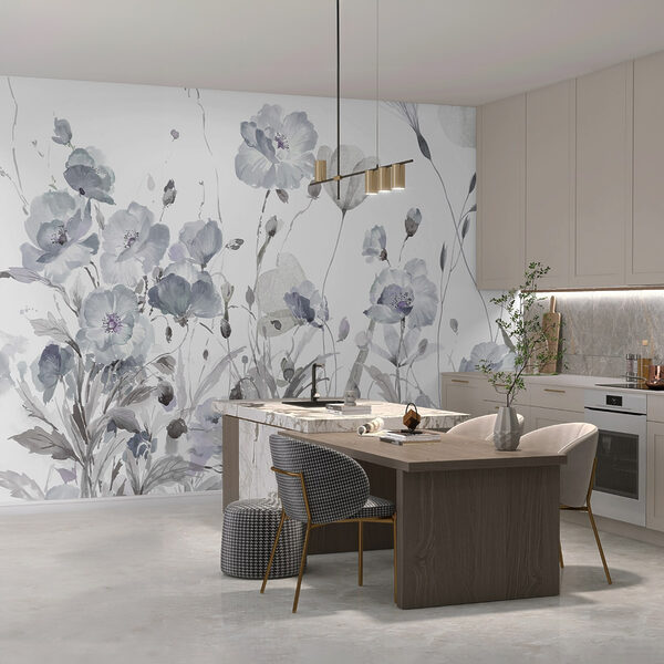 Painting of flowers on a white background