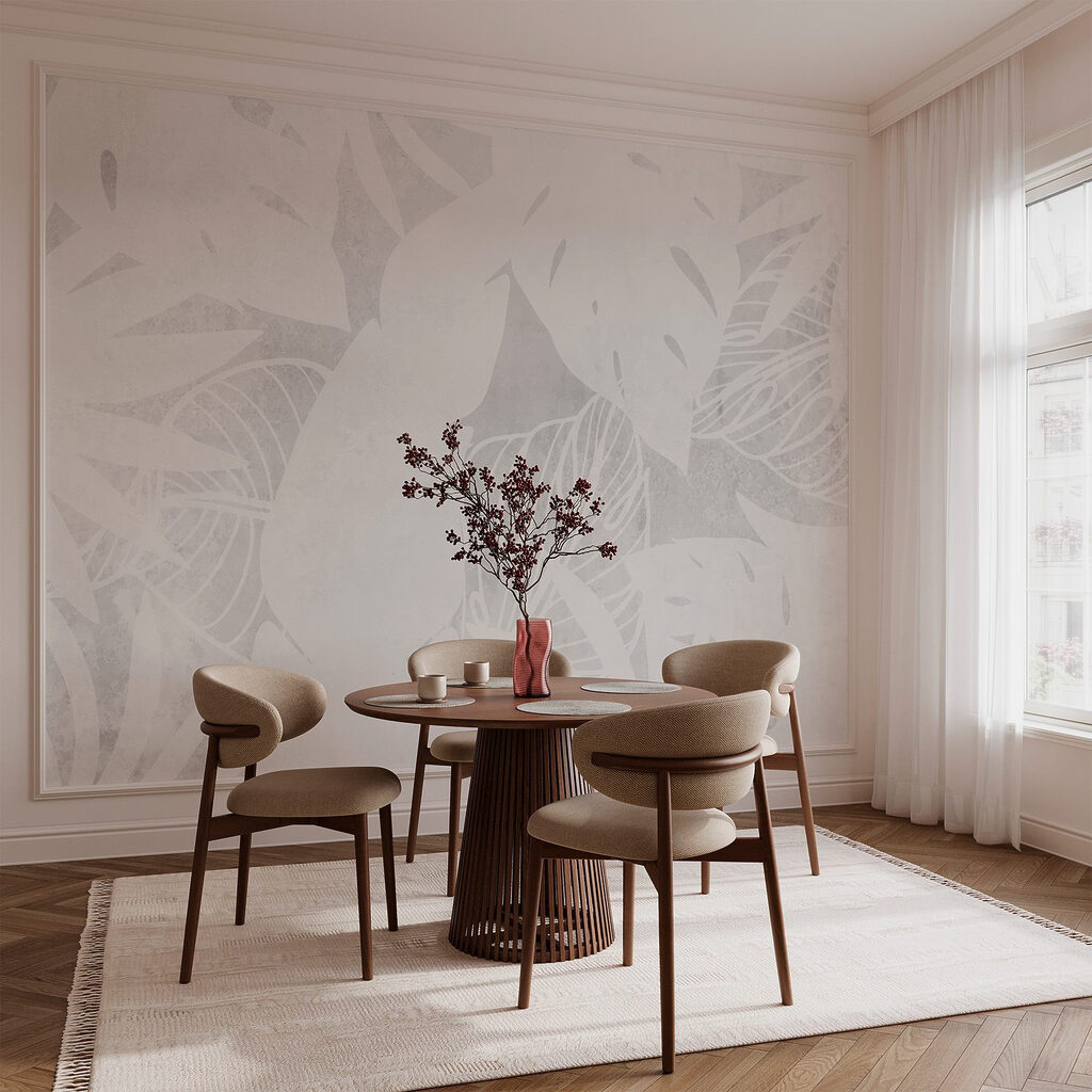 White background with leaves