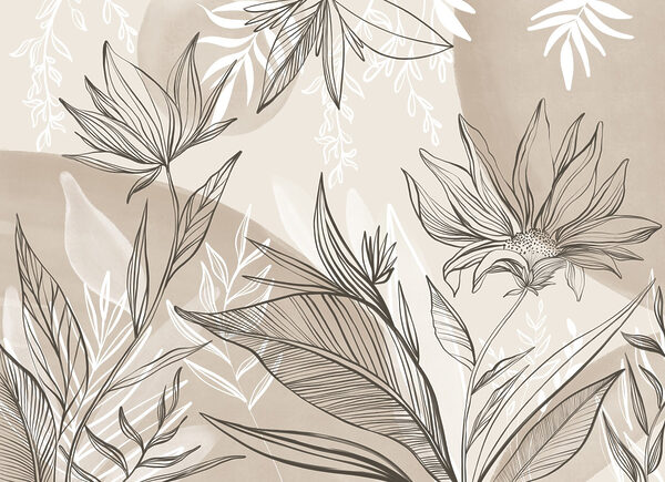 Delicate floral line art design