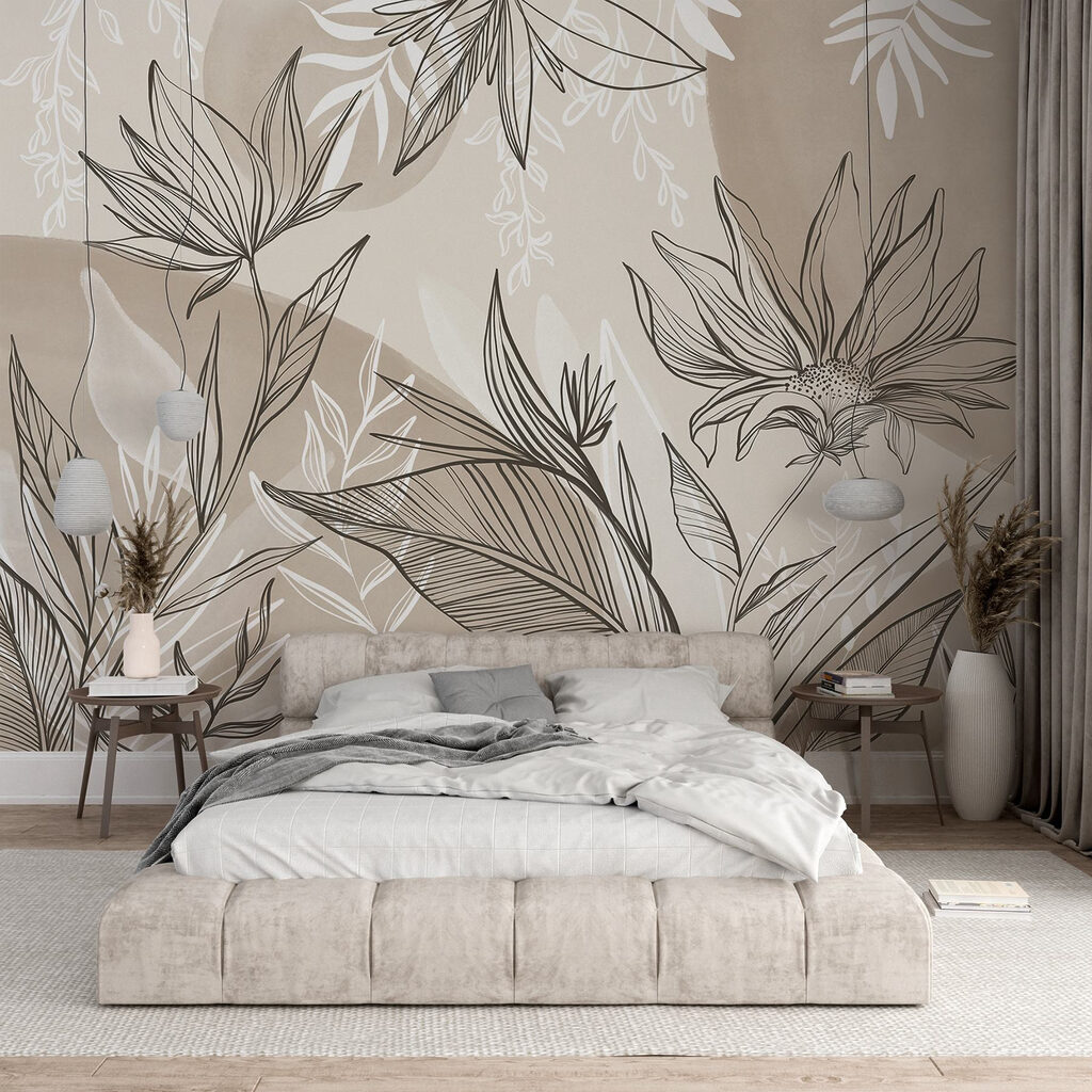 Delicate floral line art design