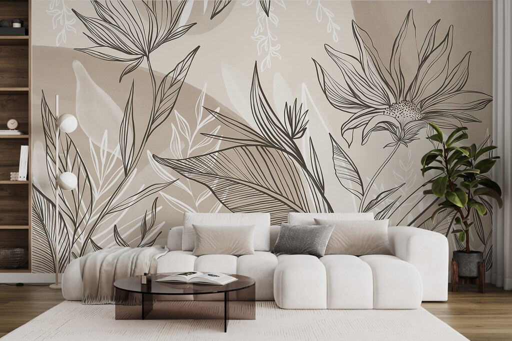 Delicate floral line art design
