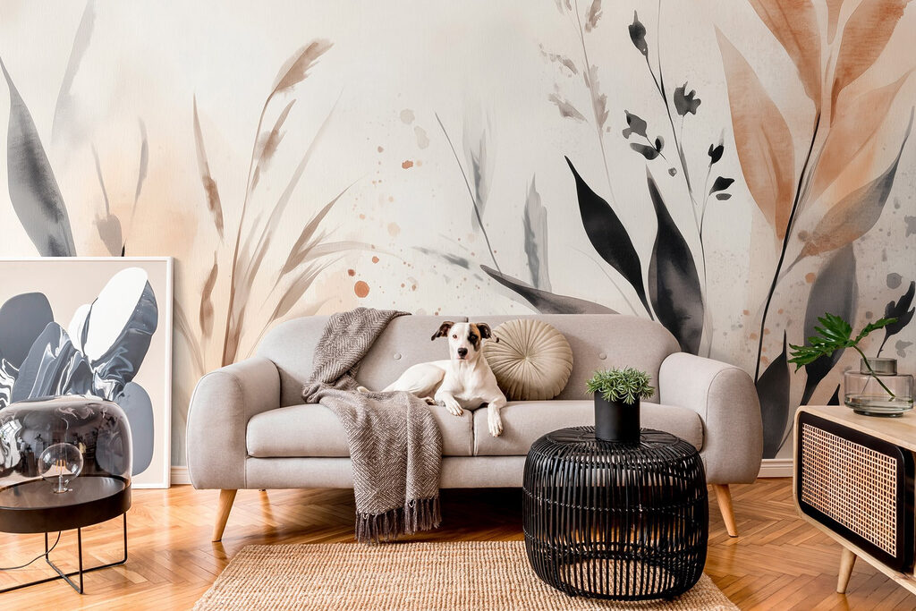 Delicate leaves in soft hues