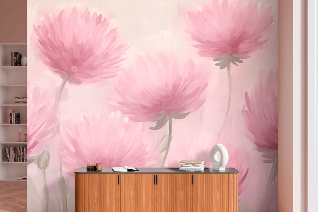 Painting of pink flowers