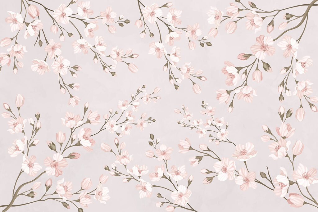 Pattern of flowers on a white background