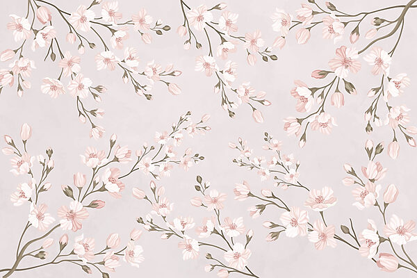 Pattern of flowers on a white background
