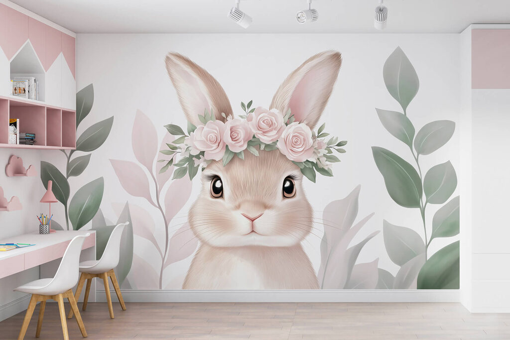 Rabbit wearing a flower crown Rabbit wearing a flower crown