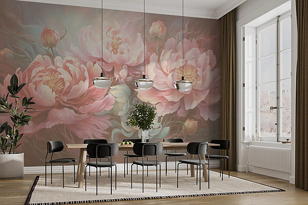 Painting of flowers on a surface Painting of flowers on a surface