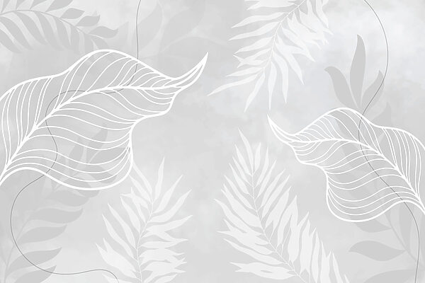 White leaves on a gray background
