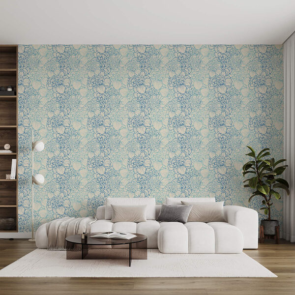 Pattern of blue and white flowers Pattern of blue and white flowers