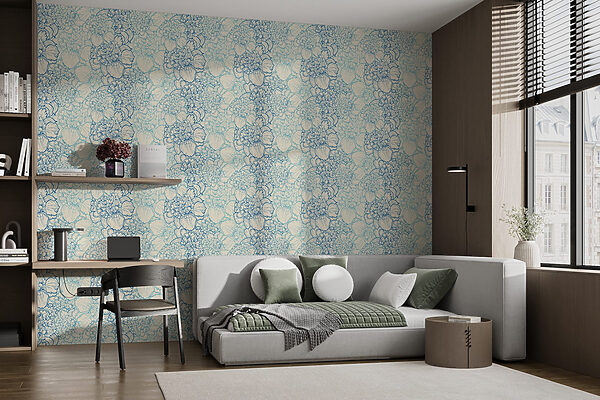 Pattern of blue and white flowers Pattern of blue and white flowers