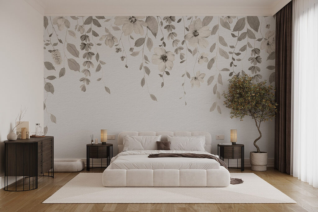 Soft botanical design on white backdrop