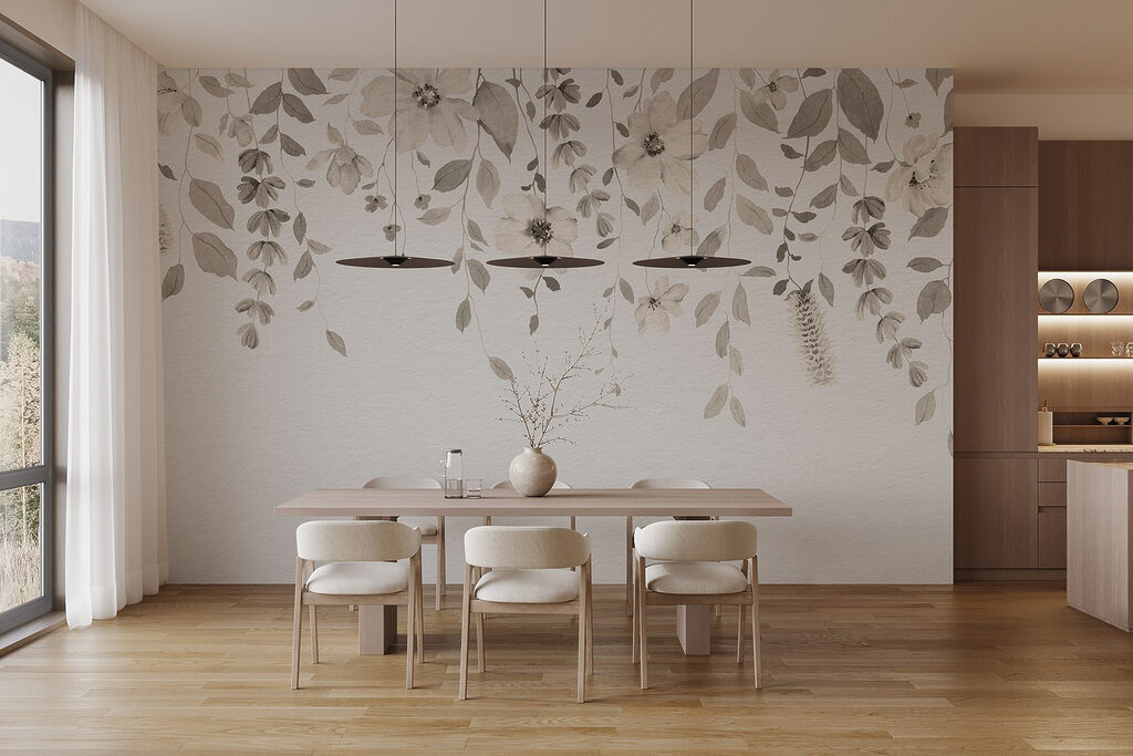 Soft botanical design on white backdrop