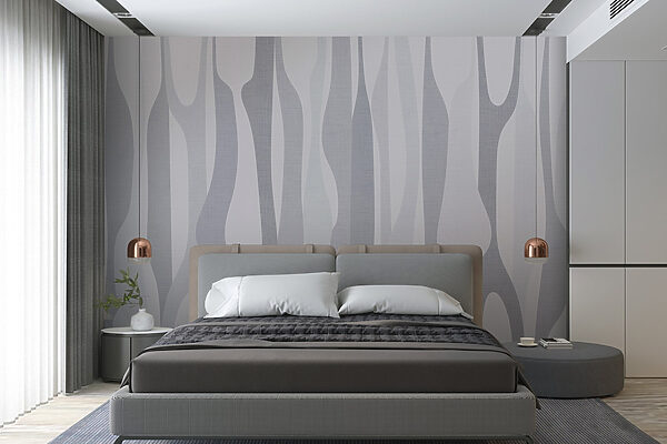 White and grey fabric with a pattern