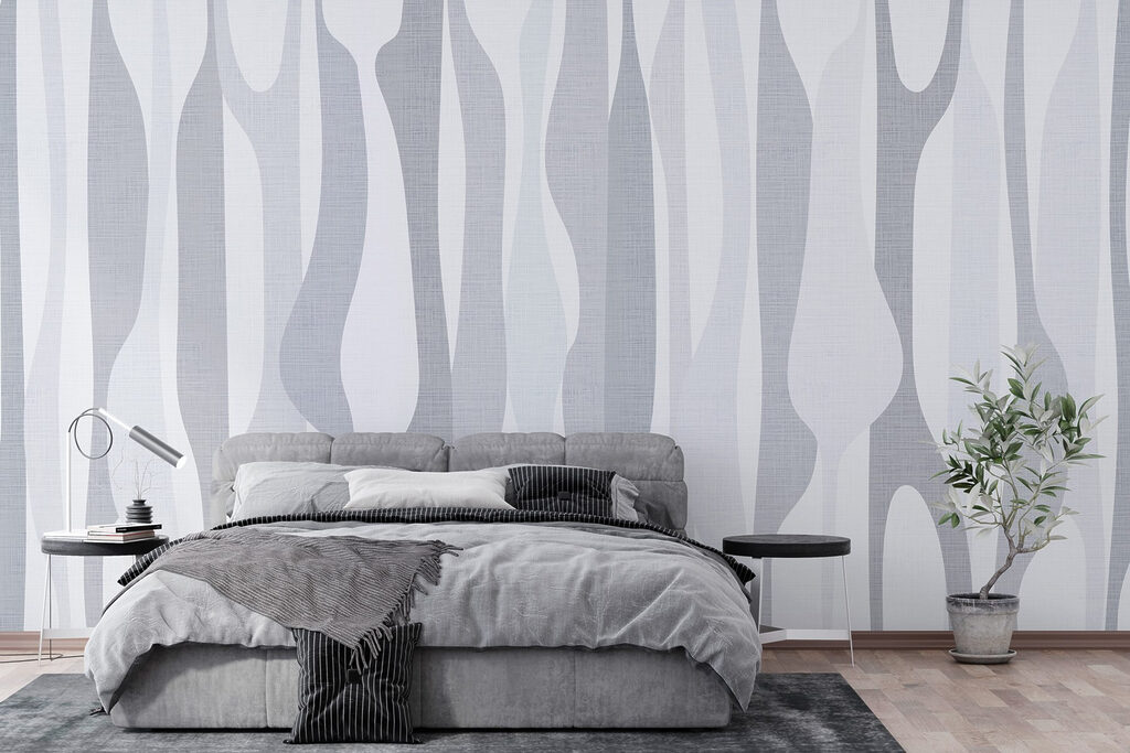 White and grey fabric with a pattern