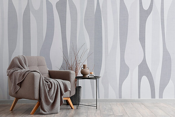 White and grey fabric with a pattern