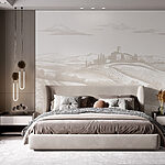 Ταπετσαρίες Τοπίο με σπίτι και χωράφια