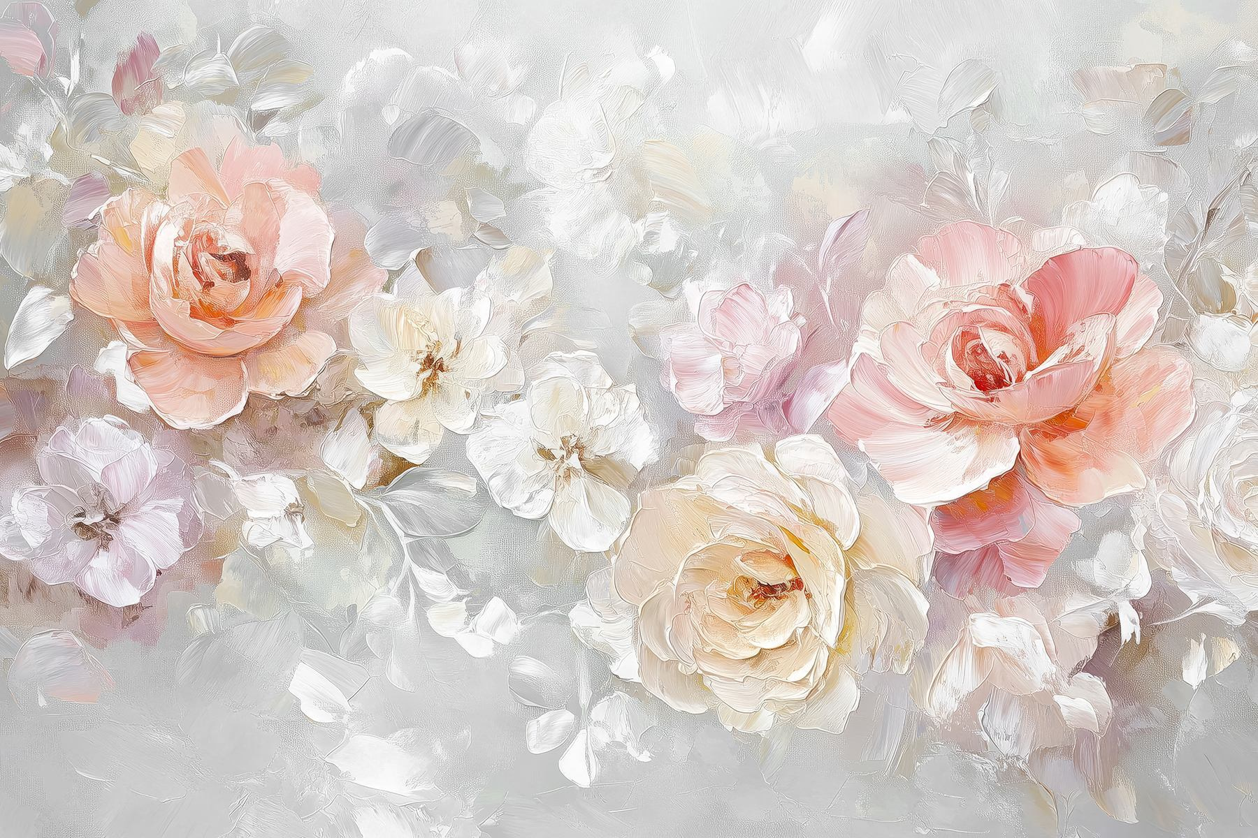 Painting of flowers on a white surface