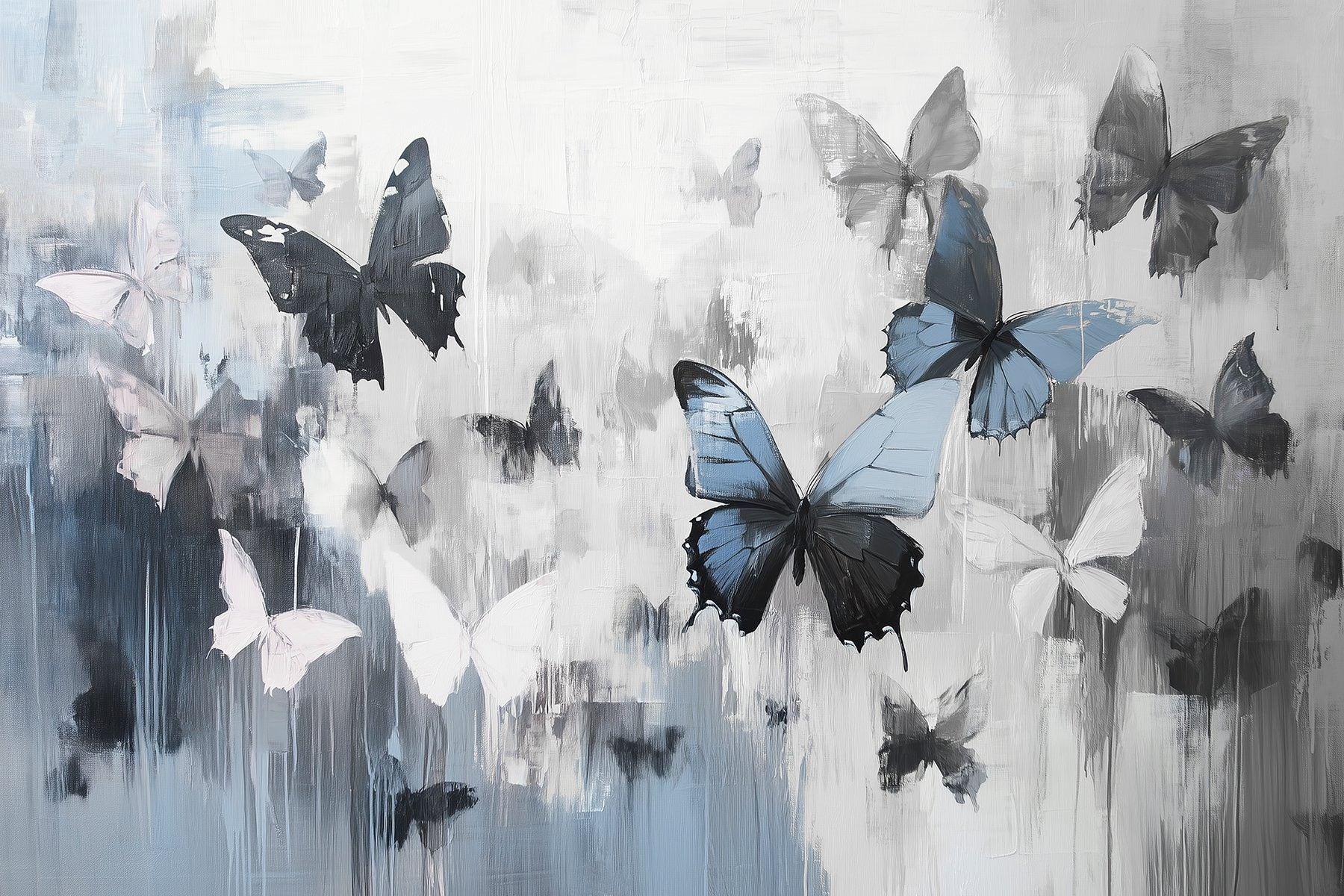 Painting of butterflies flying