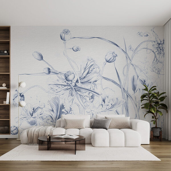 Drawing of flowers and leaves