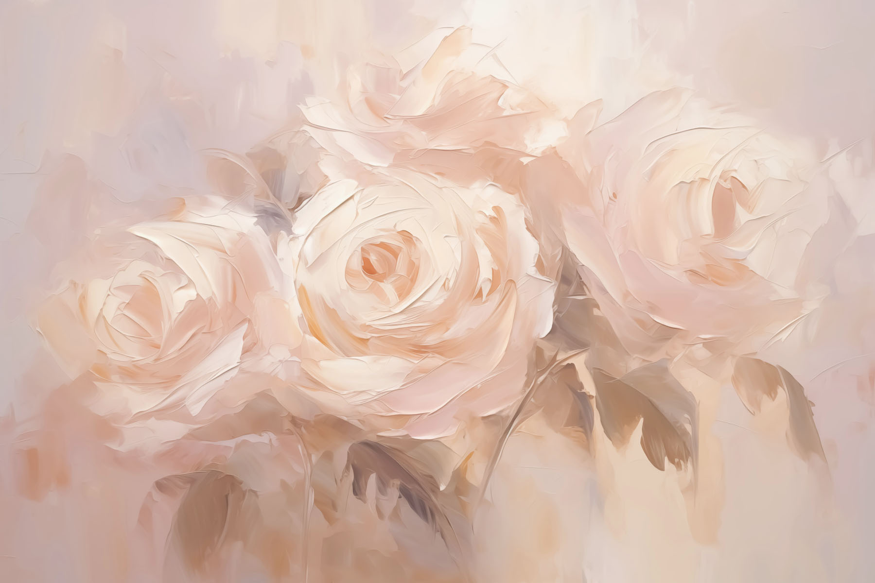 Painting of flowers on a white surface