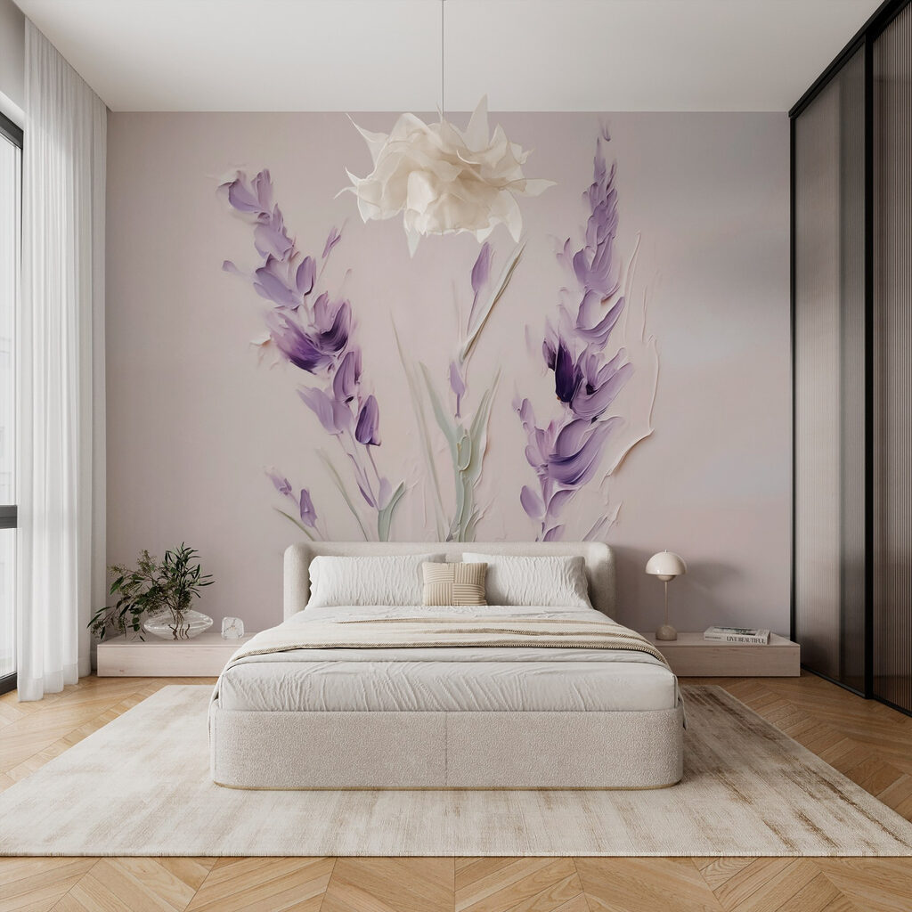 Painting of purple flowers Painting of purple flowers