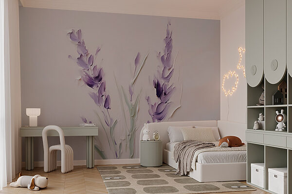 Painting of purple flowers Painting of purple flowers