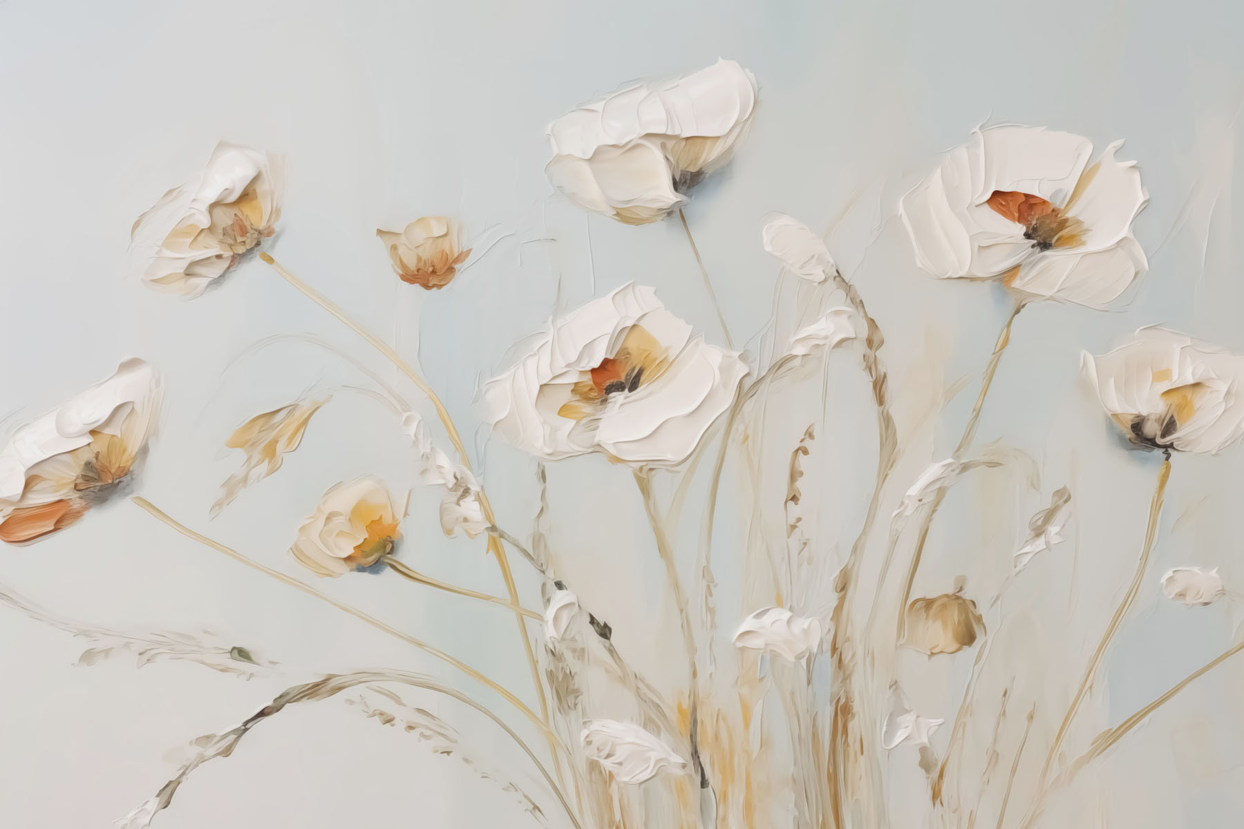 Painting of flowers on a wall