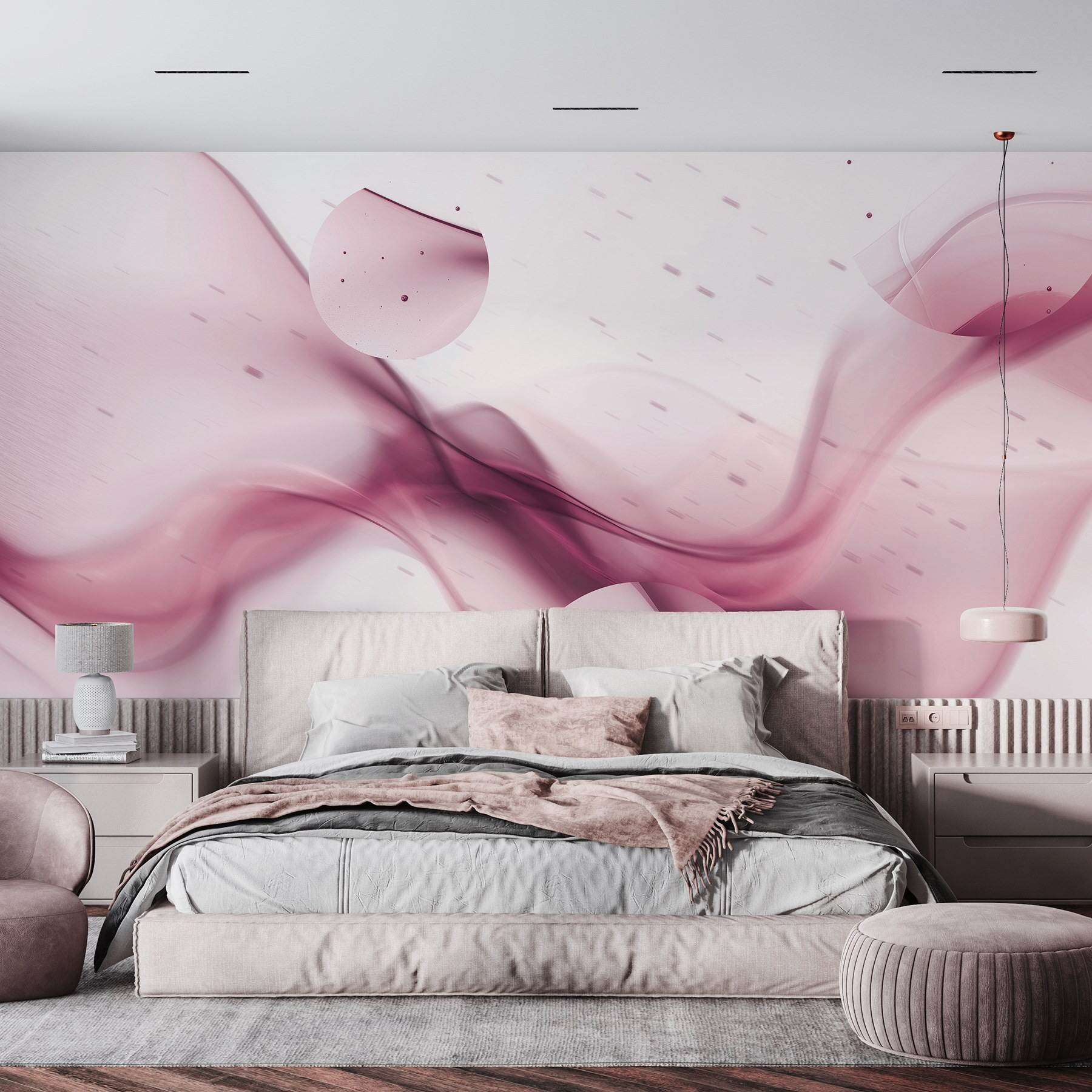 Purple smoke on a white background