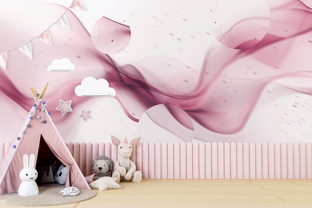 Purple smoke on a white background