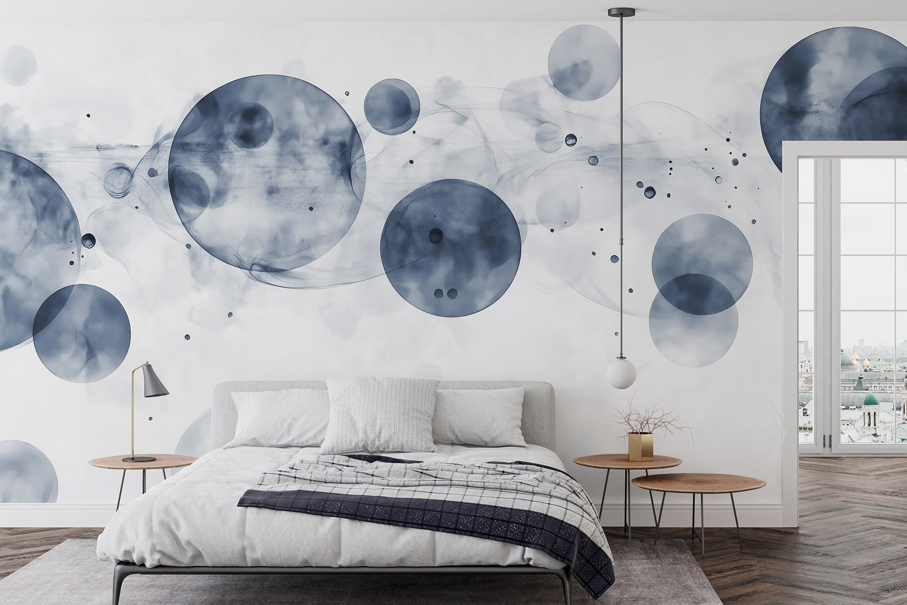 Group of circles with smoke