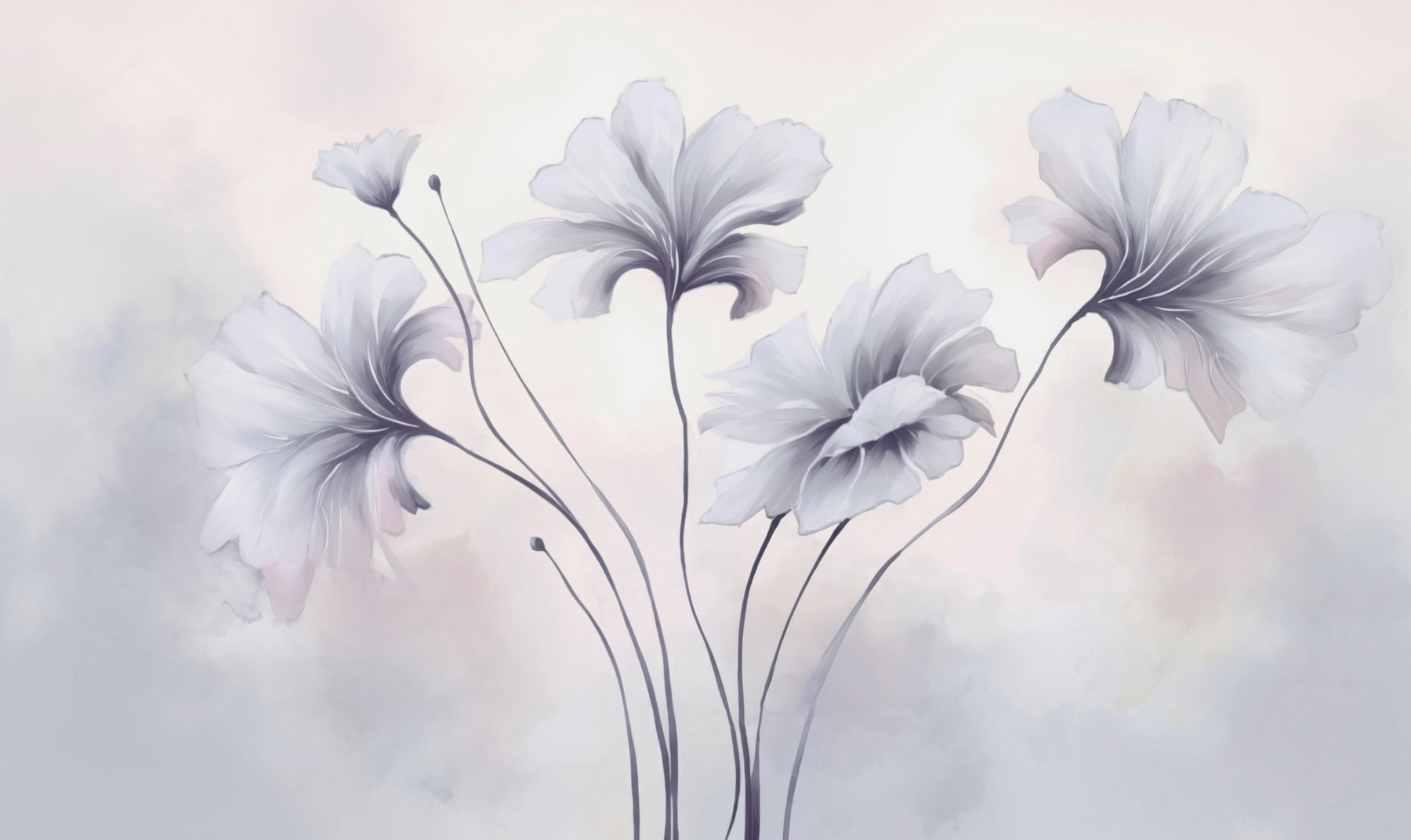 Painting of flowers on a white background