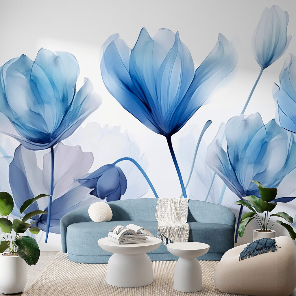 Blue and white flowers